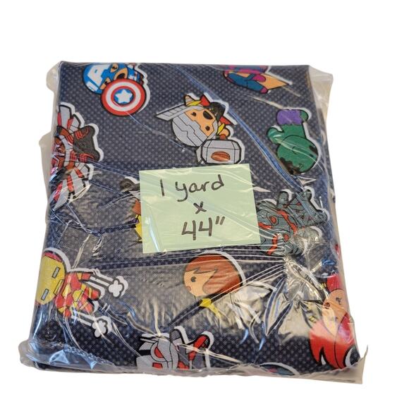 Marvel Team Impact Fabric 1 Yd x 44" Avengers Superhero Cotton Springs Blue - Picture 11 of 16